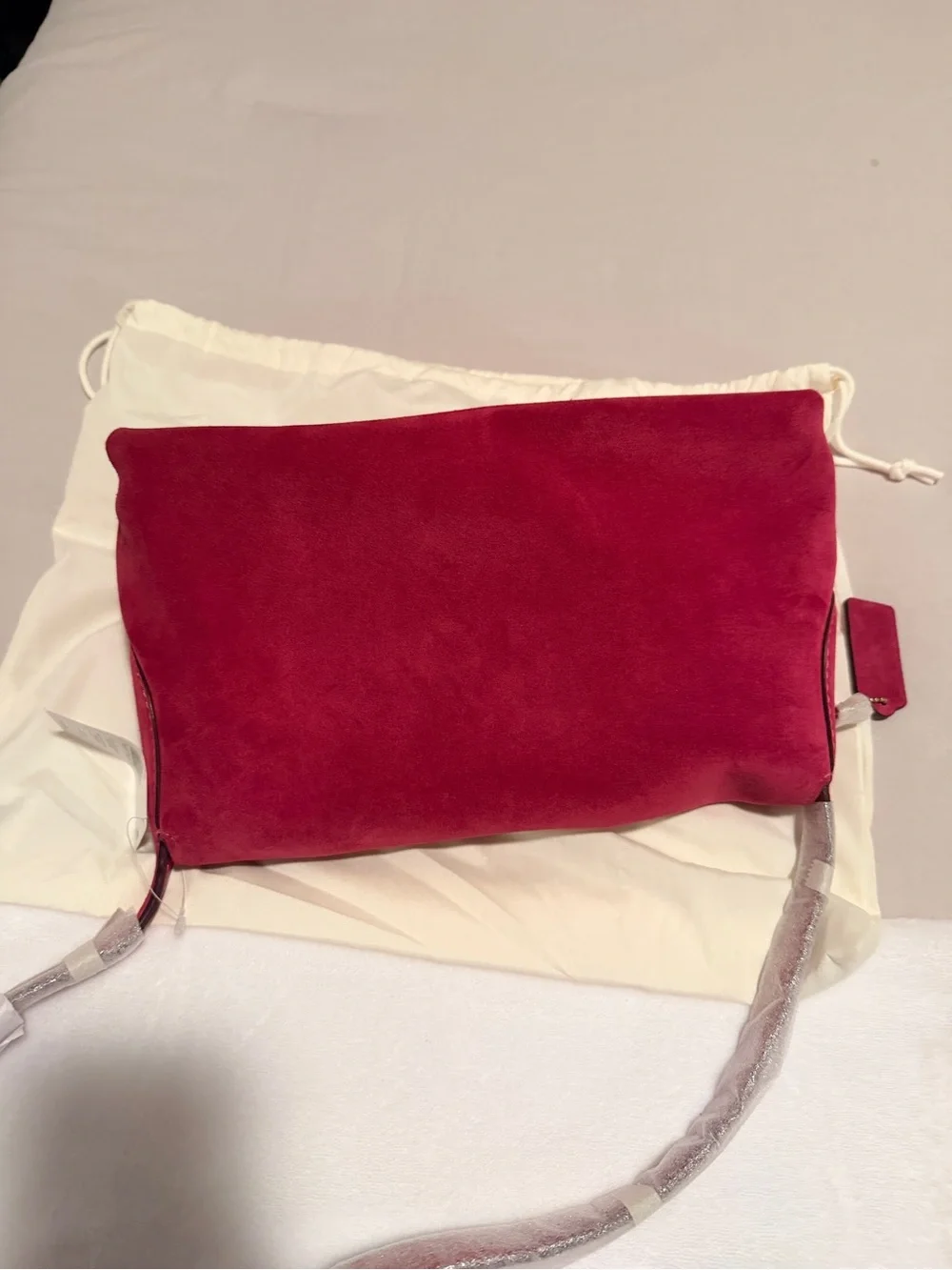 Coach Chelsea 30 Fuscia Suede Shoulder Bag